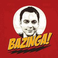 Bazinga! shirt with Sheldon's face