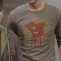 Sheldon in Junk Food Flash shirt