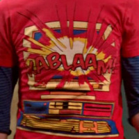 Sheldon's cool Kablaam shirt