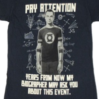 Sheldon Cooper Pay Attention Biographer Shirt