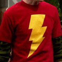 Shazam shirt worn by Sheldon on The Big Bang Theory