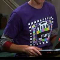 Sheldon's purple test pattern shirt