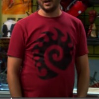 Wil Wheaton wearing Starcraft II Zerg Shirt